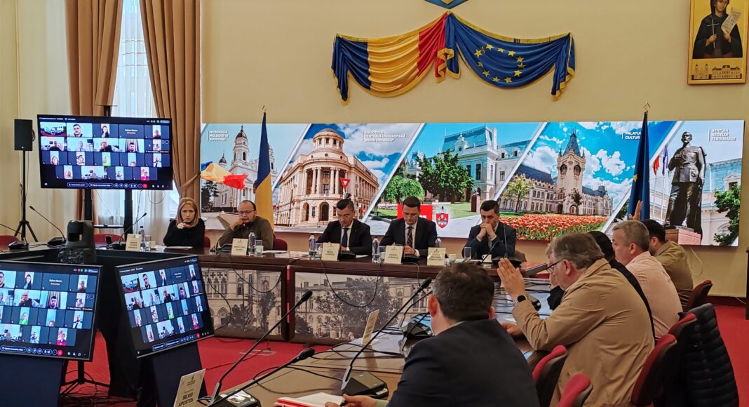 Ședință a Consiliului Local Iași, în sala de consiliu a primăriei